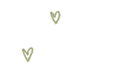 two green hearts drawn on a black background