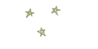 three green stars on a black background