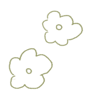 two green flowers on a black background