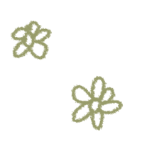two green flowers on a black background